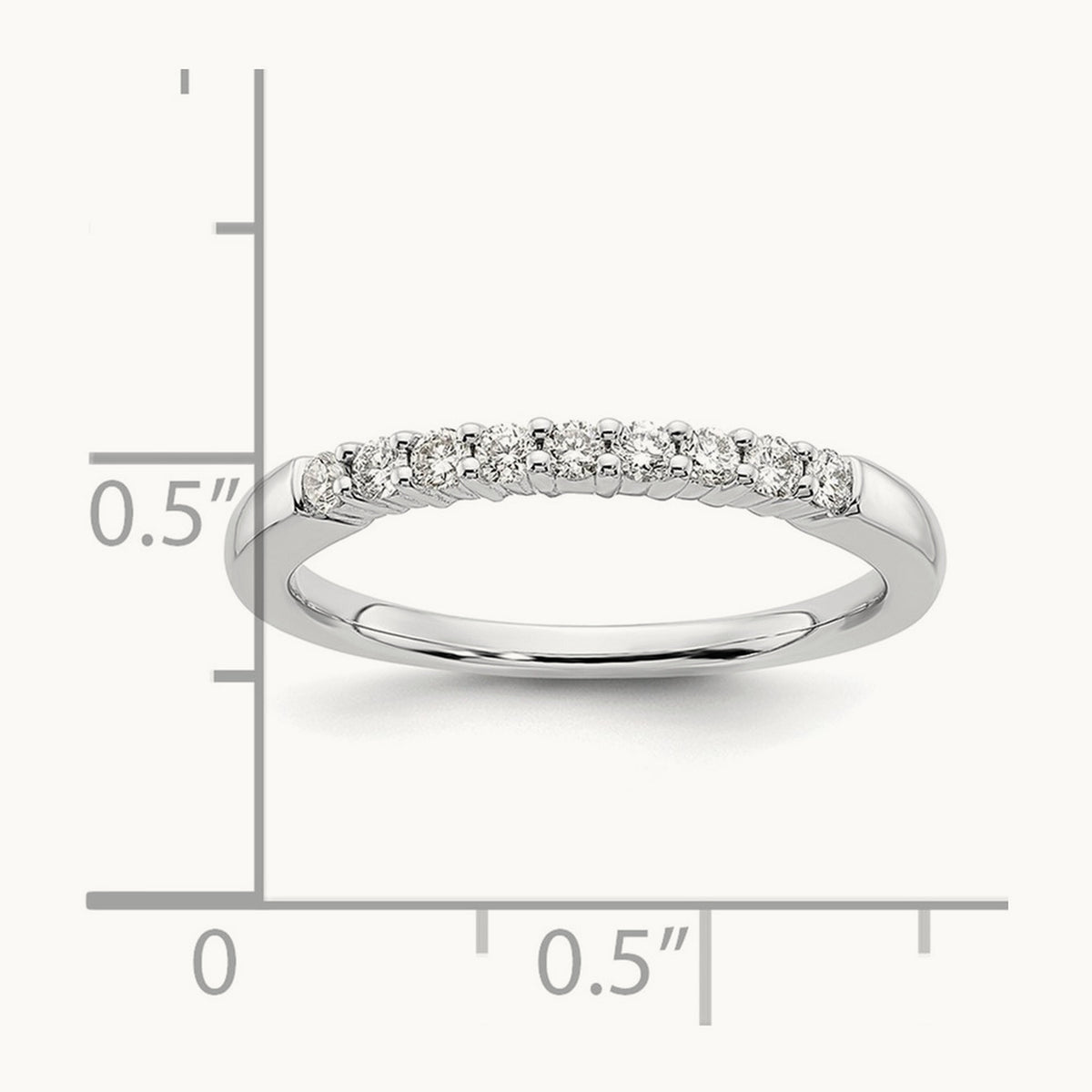 9-Stone Diamond Band, 14K White Gold