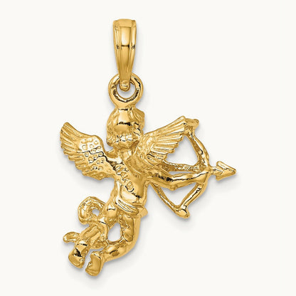 Cupid w/Bow and Arrow Charm, 14K