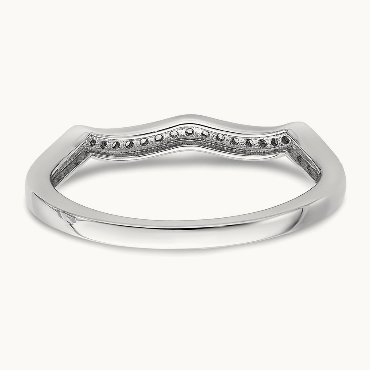 Contoured Diamond Band, 14K White Gold