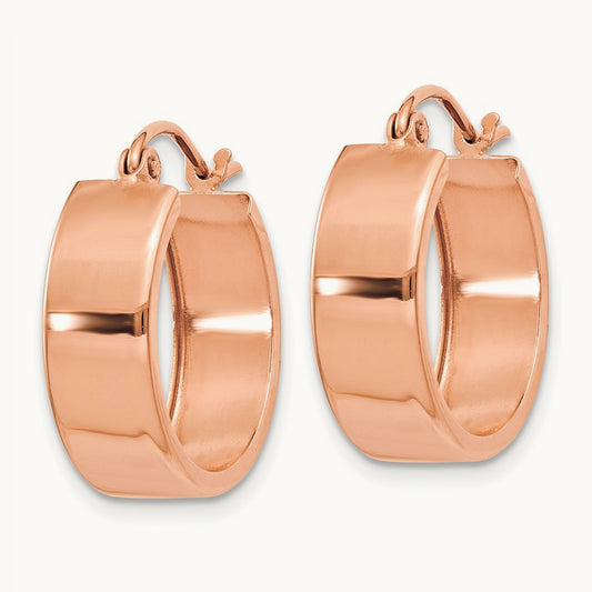 Polished Hoop Earrings, 14K Rose Gold