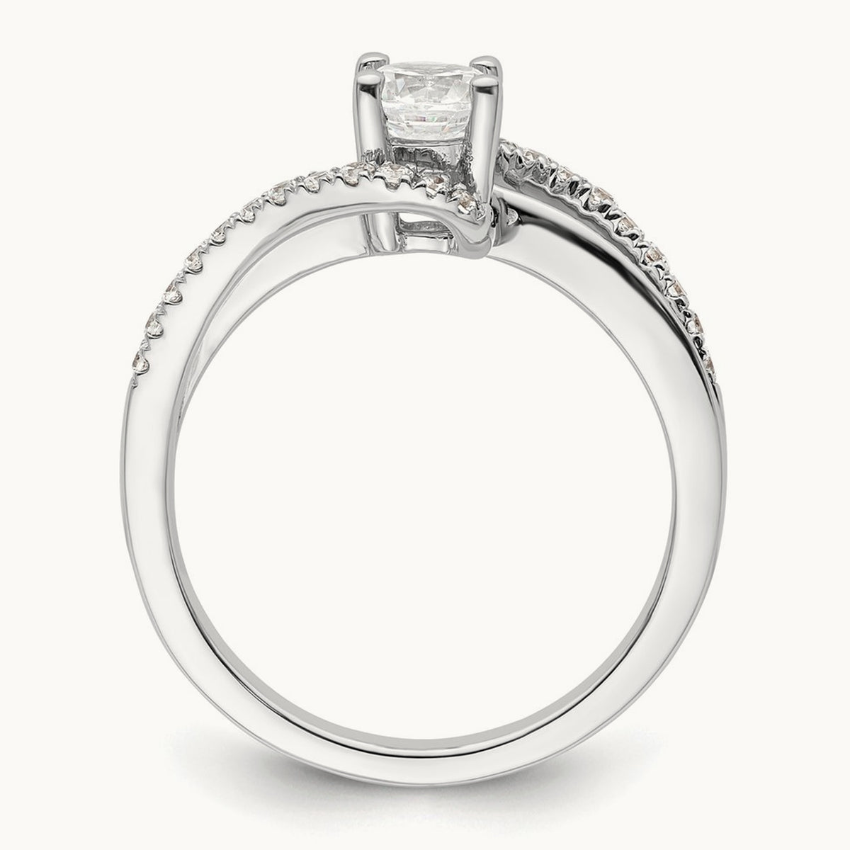 Round Semi-Mount Bypass Engagement Ring — 1/4 ct, 7