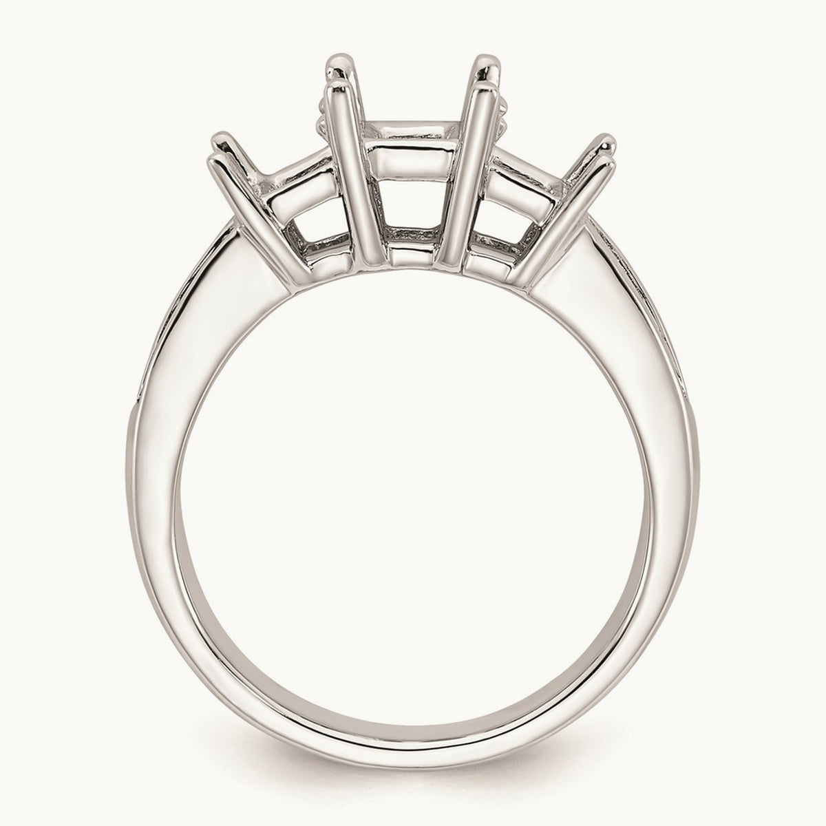 3-Stone Semi-Mount Engagement Ring, 0.10-0.25 ct tw — 2/5 ct, 14K White Gold