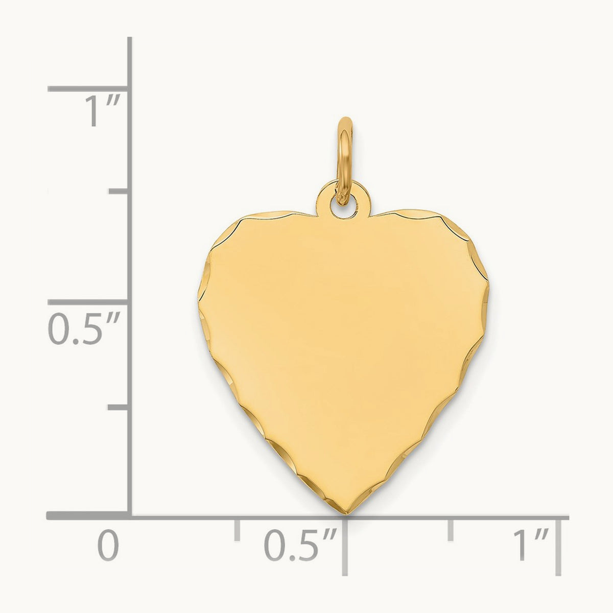 Etched .018 Gauge Engravable Heart Disc Charm — 25mm