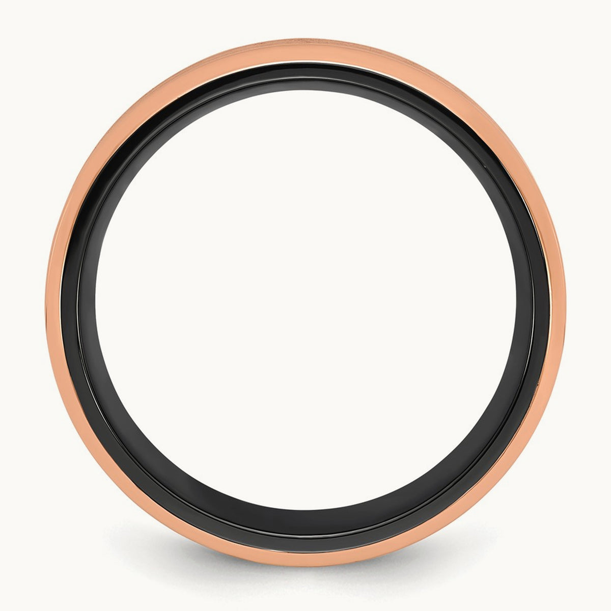 Black Zirconium Polished Rose IP Black Carbon Fiber Inlay Band, 8mm