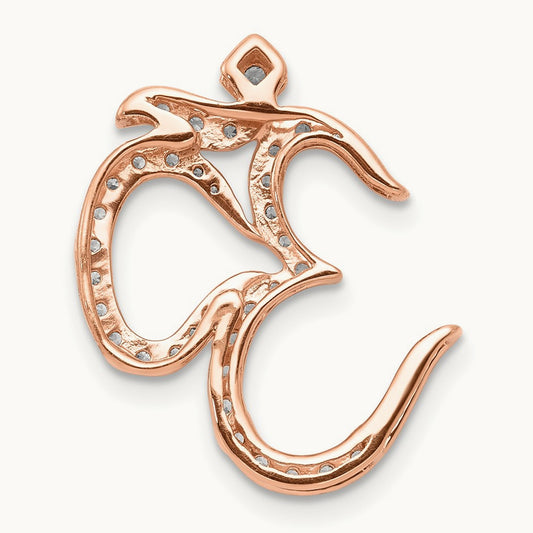 1/3ct. Diamond Om Chain Slide, 14K Rose Gold