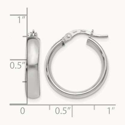 Plating Polished Hoop Earrings, 14K with White Rhodium — Leslie's