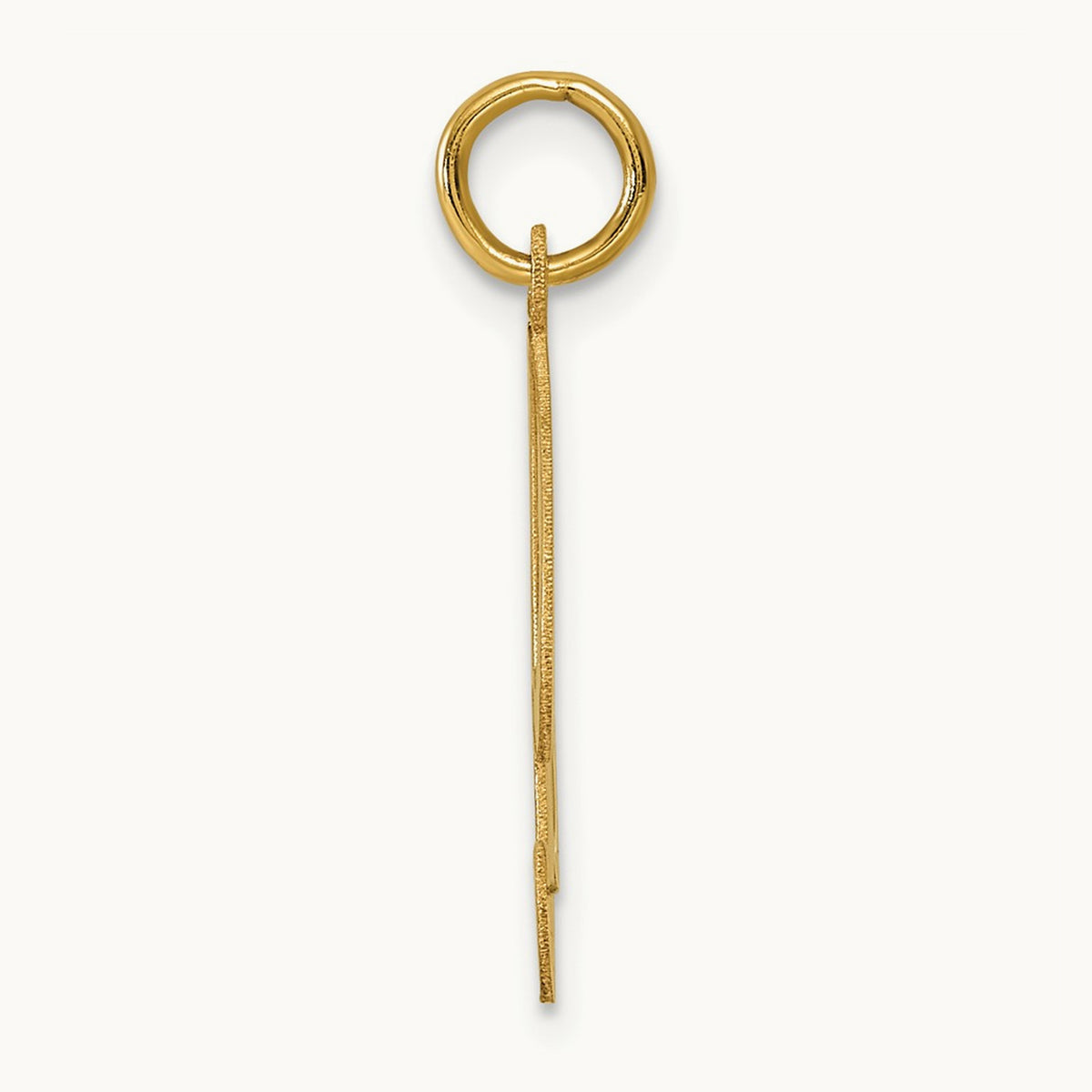 Large Fancy Script Initial Charm — 14K Yellow Gold, B