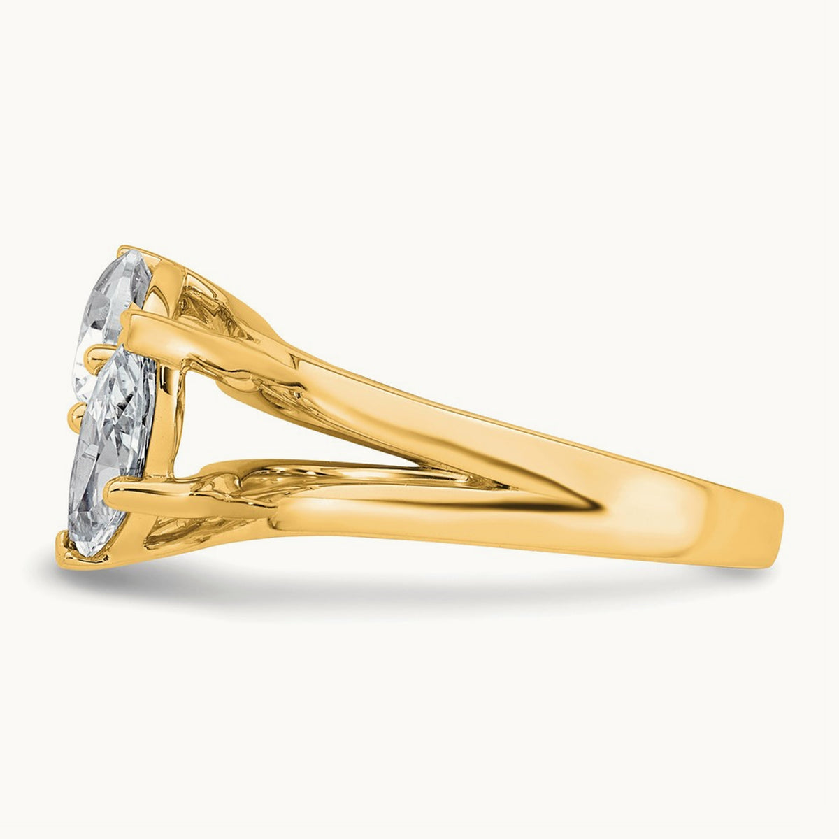 Marquise & Pear 2 Stone Engagement Ring, 2.00 ct tw Lab-Grown Diamond — 14K Yellow Gold