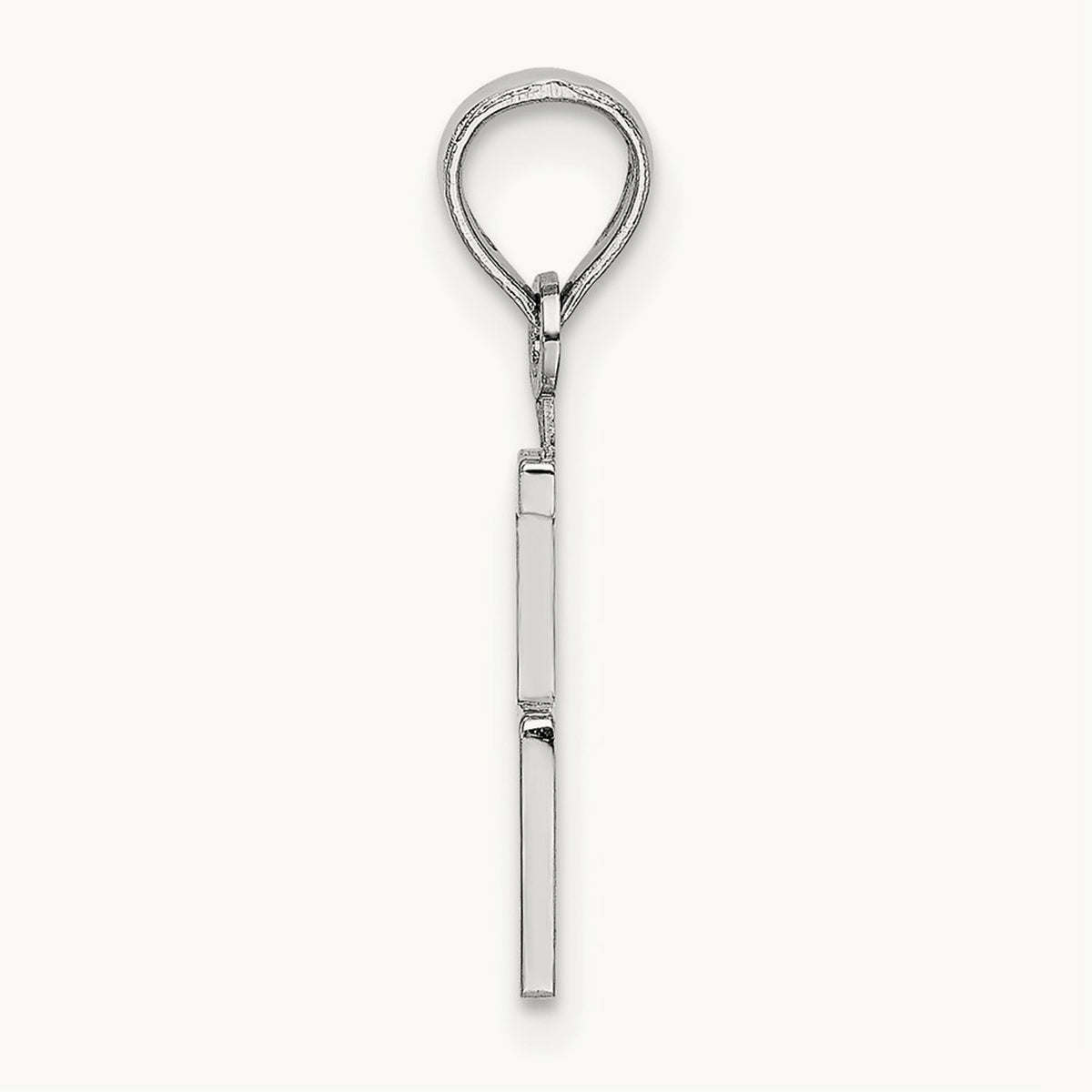Polished Number 5 Pendant — 14K White Gold