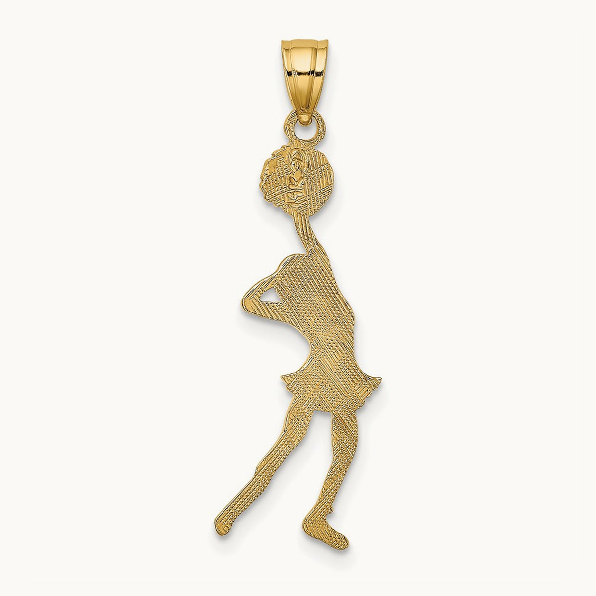 Cheerleader with Hand on Head Charm, 14K