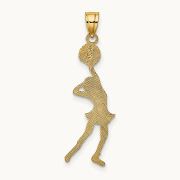 Cheerleader with Hand on Head Charm, 14K