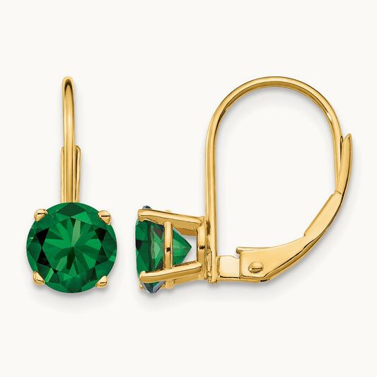 Mount St. Helens Leverback Earrings, 6mm, 14K