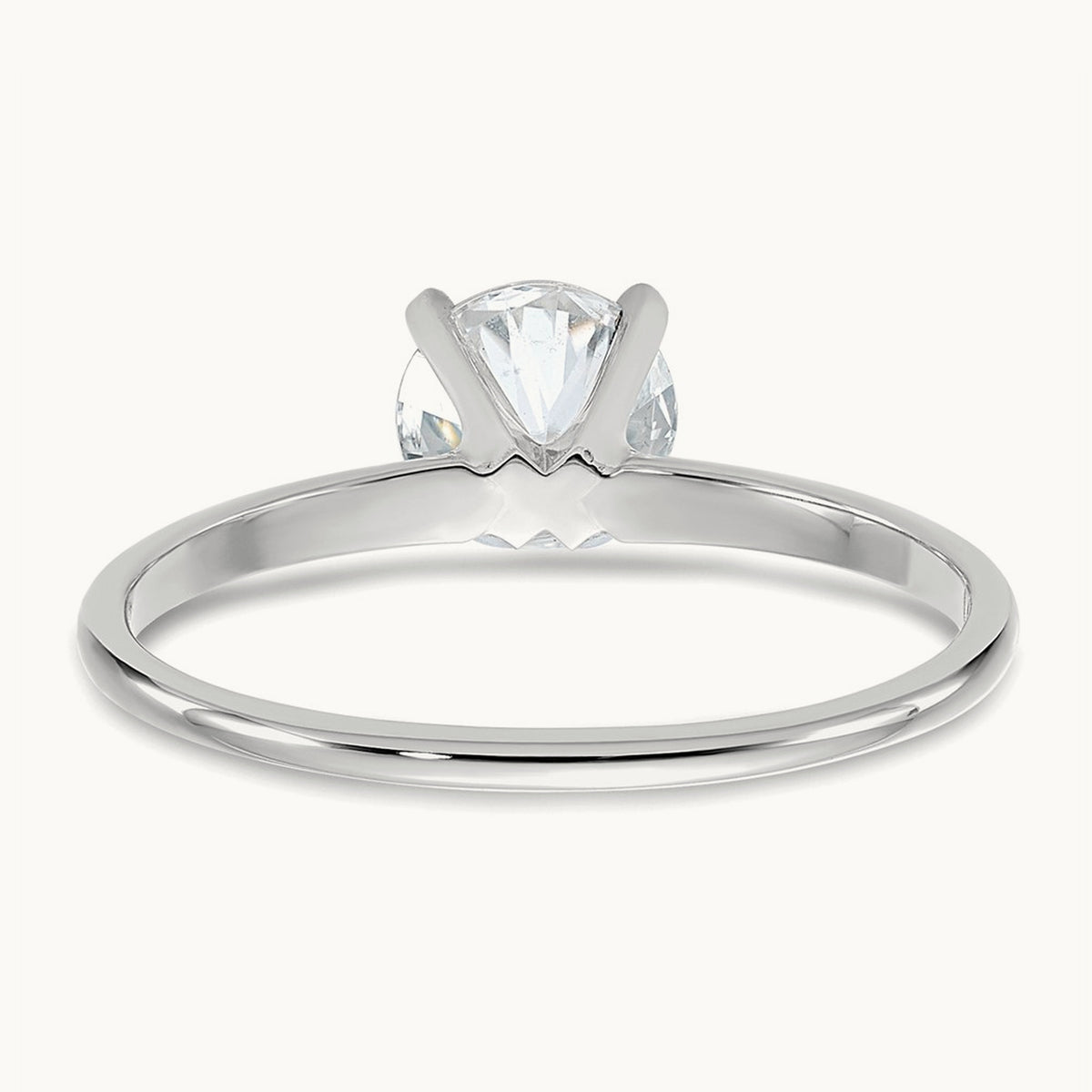 Round Solitaire Engagement Ring, 0.75 ct tw Lab-Grown Diamond — 14K White Gold