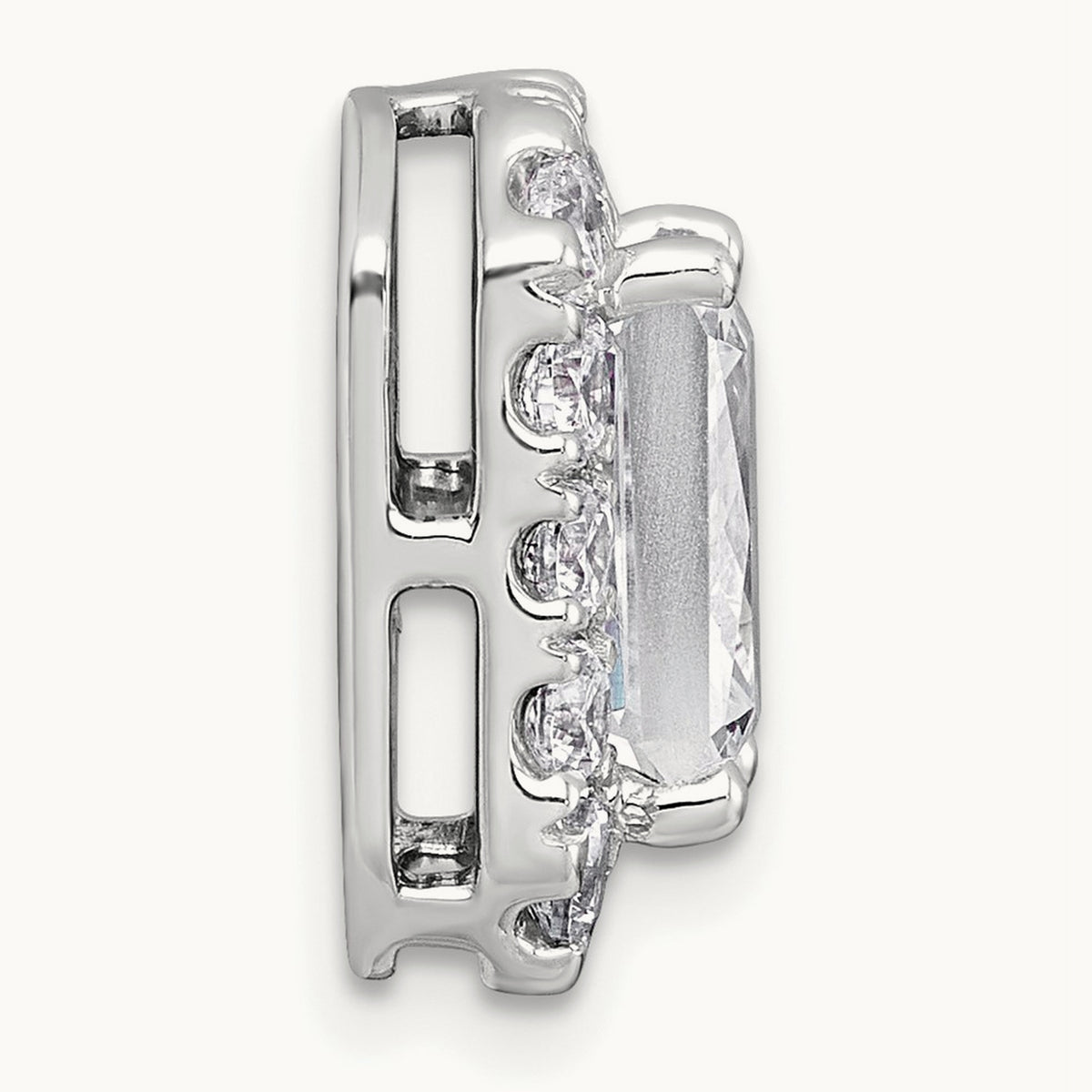 Radiant Halo Chain Slide, 0.25-5.50 ct tw Lab-Grown Diamond — 3 1/2 ct, 14K White Gold