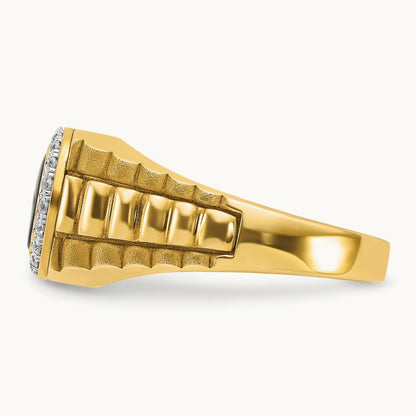 Men's Onyx and Diamond Complete Ring — IBGoodman — photo set