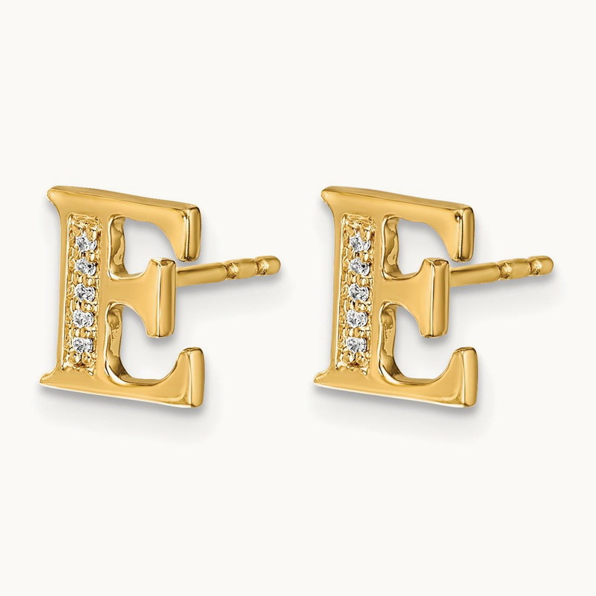 Diamond Earrings — 14K Yellow Gold, 8mm, E