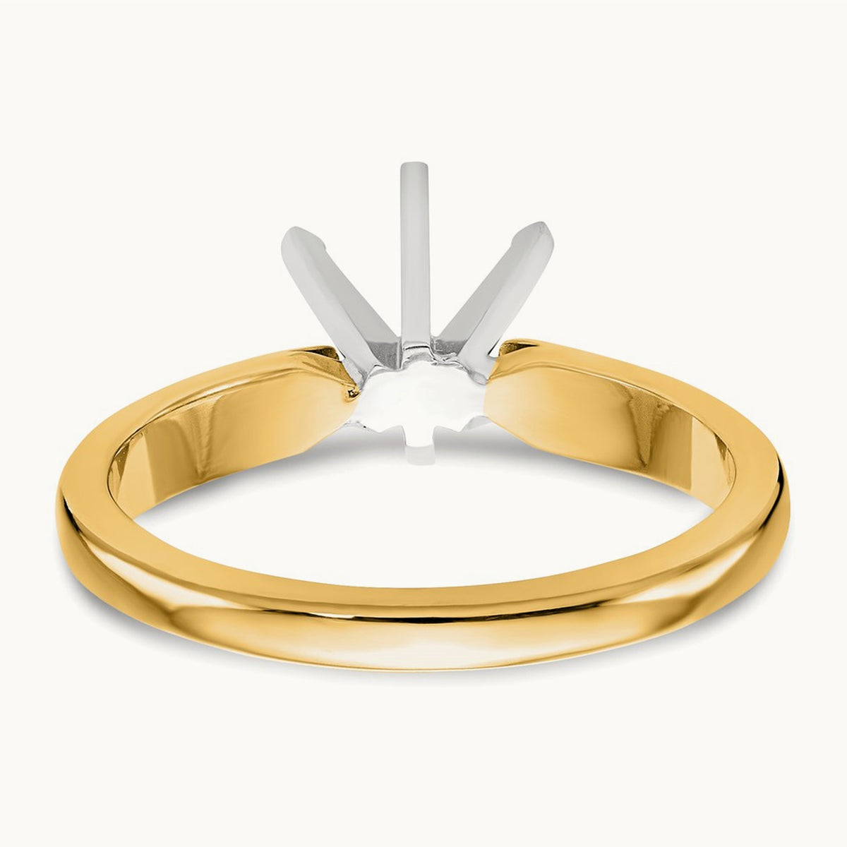 5/8ct. Medium-Wt Airline Half-Round 6-Prong Mounting, 14K Two-tone