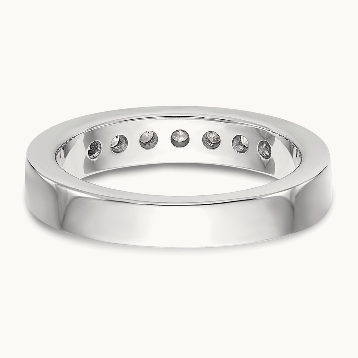 7- Stone Closed Channel Band Mounting, 2.6mm, 14K White Gold