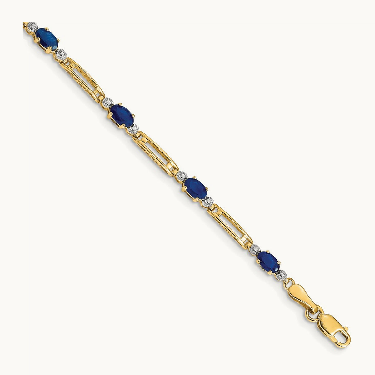 Fancy Diamond and Sapphire Bracelet, 14K
