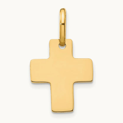 Polished Cross Charm, 14K