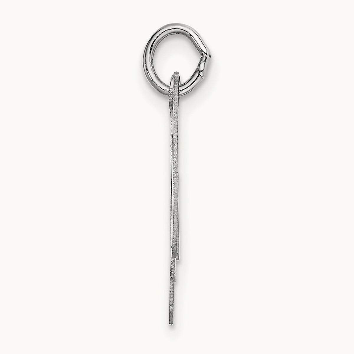 Large Fancy Script Initial Charm — 14K White Gold, M