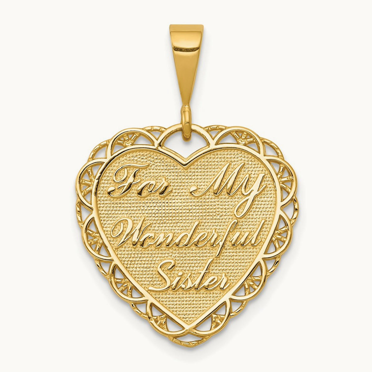 Reversible FOR MY WONDERFUL SISTER Charm, 14K