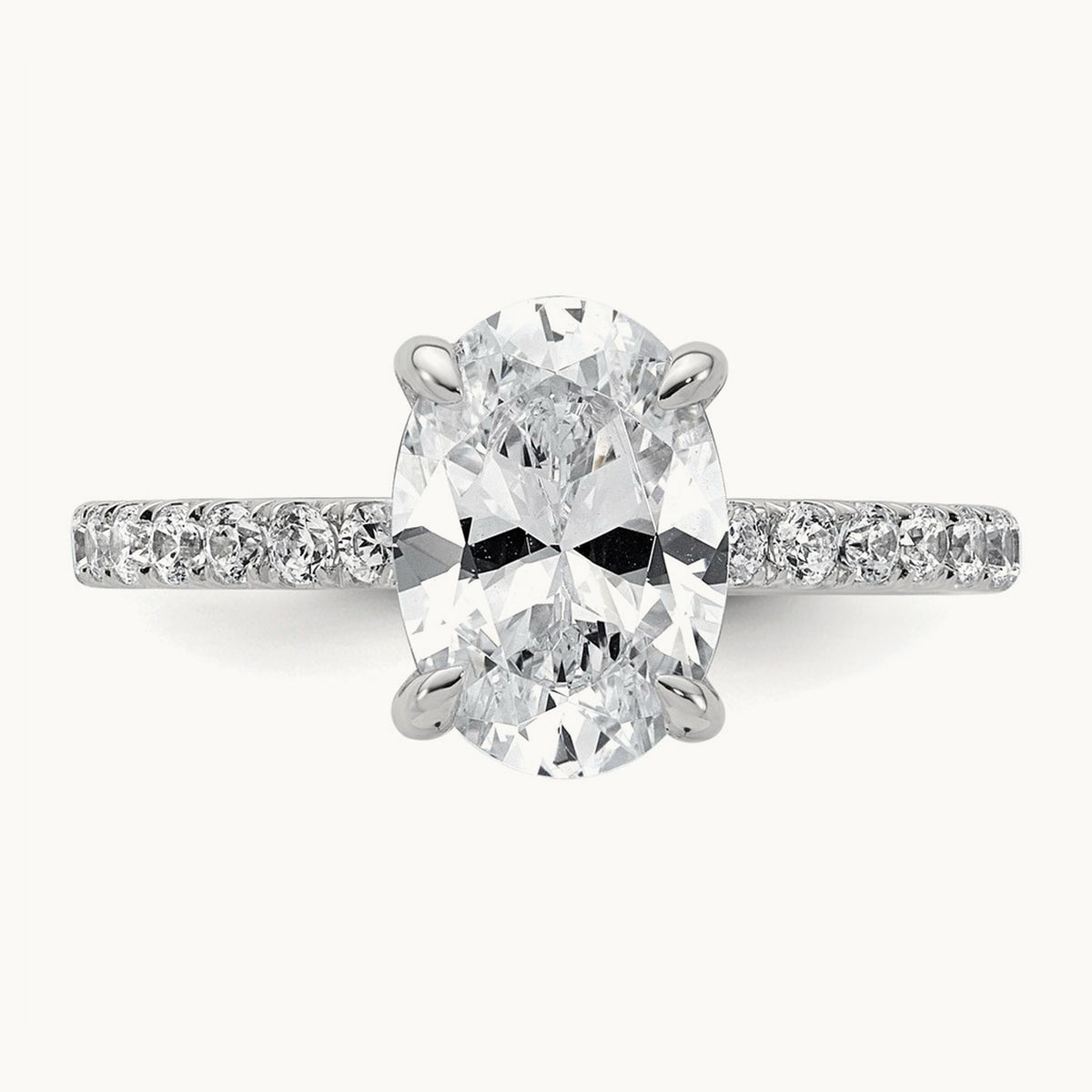 Oval Solitaire Engagement Ring, 1.25-4.50 ct tw Lab-Grown Diamond — 14K White Gold
