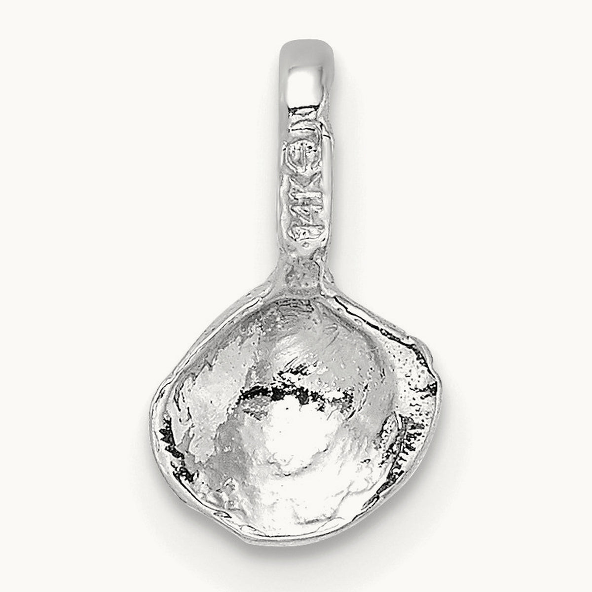 Mini Clam Shell Charm — 14K White Gold