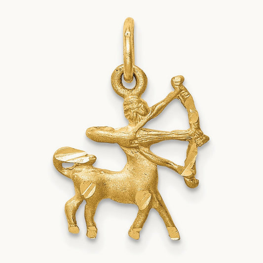 Satin Diamond-cut Sagittarius Zodiac Charm — photo set