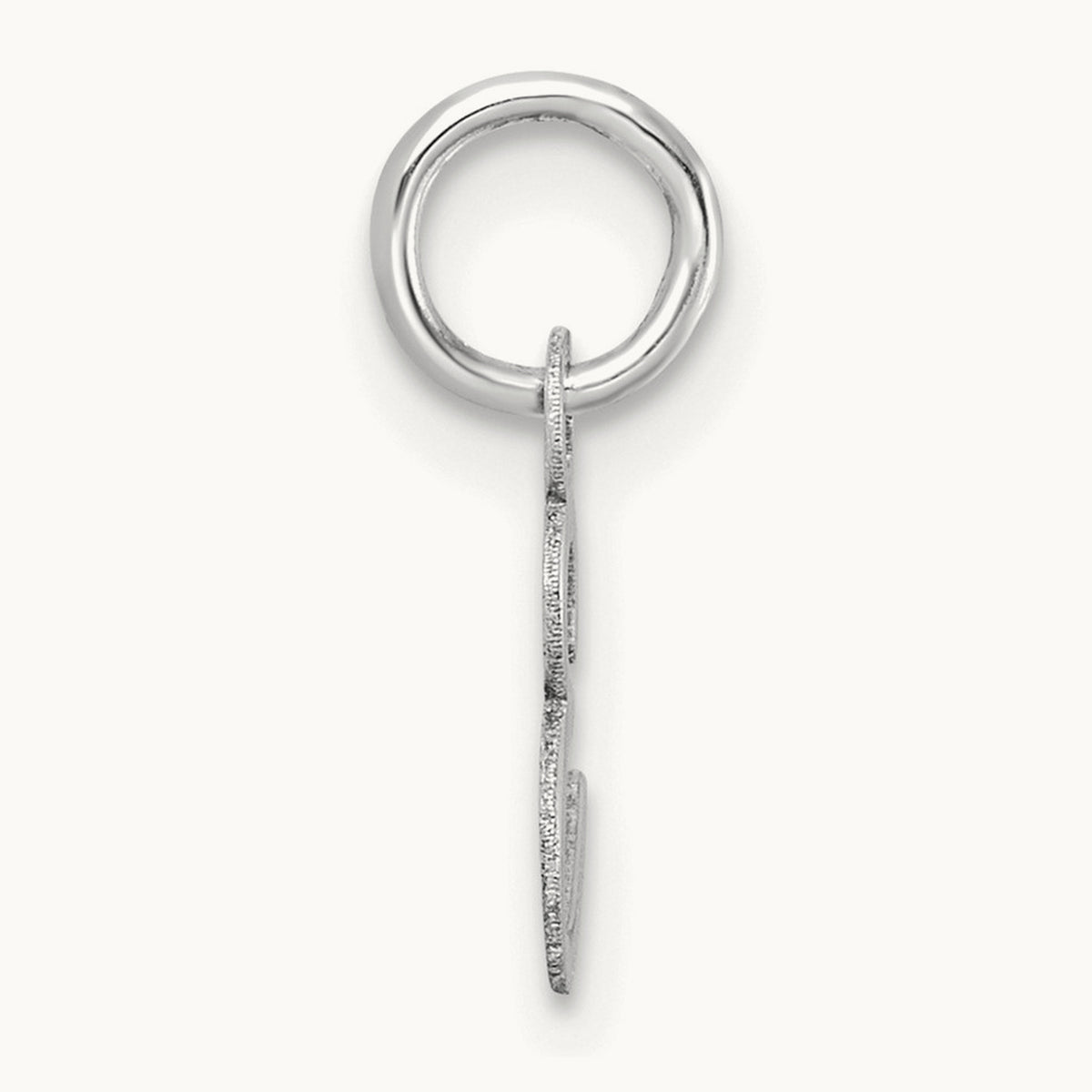 Uppercase Initial Charm — 14K White Gold, E