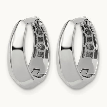 Polished Hinged Hoop Earrings, 14.75mm — Leslie's in 14K White Gold