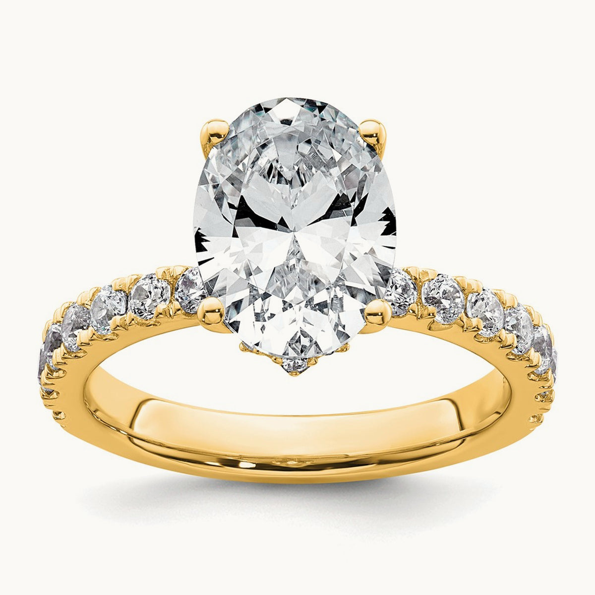Oval Semi-Mount Solitaire Engagement Ring, 0.25-0.50 ct tw Lab-Grown Diamond — 5/8 ct, VS/SI (Great), 14K Yellow Gold