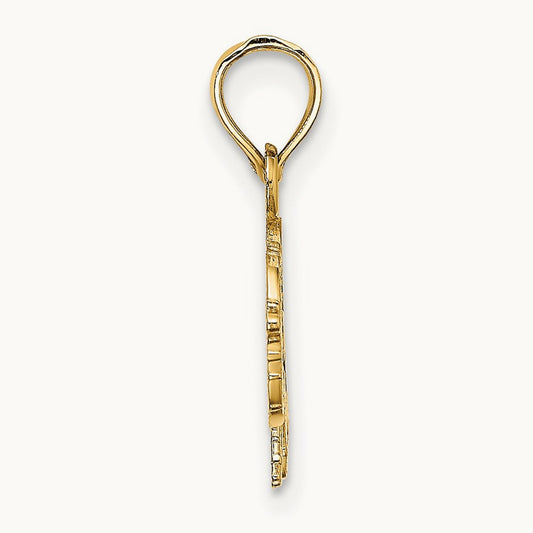 Flat Cut-Out Elephant Charm, 14K