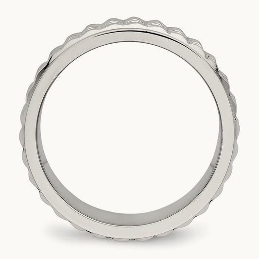 Polished Studded Band, 8mm, Stainless Steel