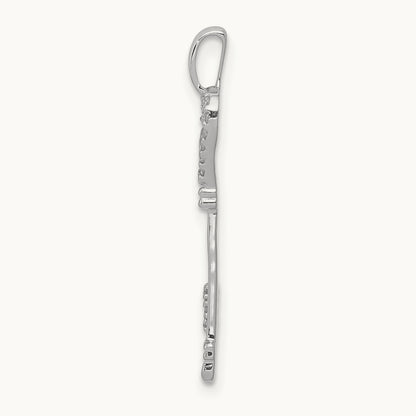 Diamond Heart Key Pendant — 23mm