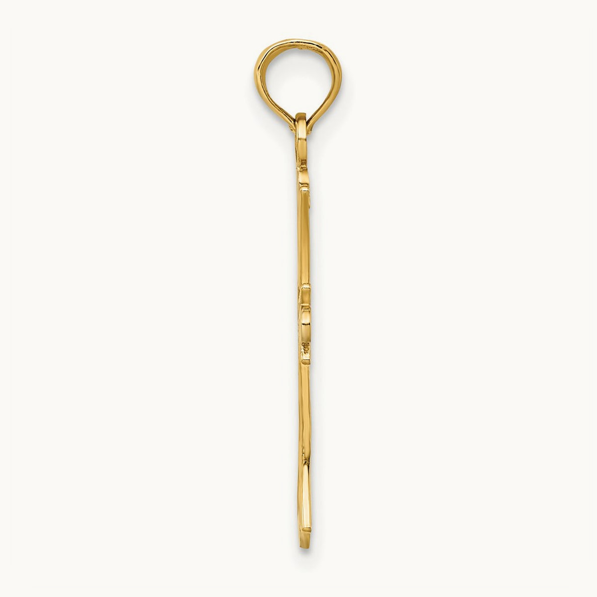 Textured Cross Charm — 14K Two-Tone Gold, 20.1mm