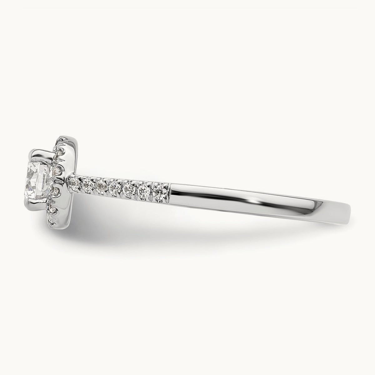 Round Semi-Mount Halo Engagement Ring, 0.15-0.50 ct tw — 1/6 ct, 14K White Gold