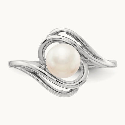 FW Cultured Pearl Ring, 5.5mm, 14K White Gold