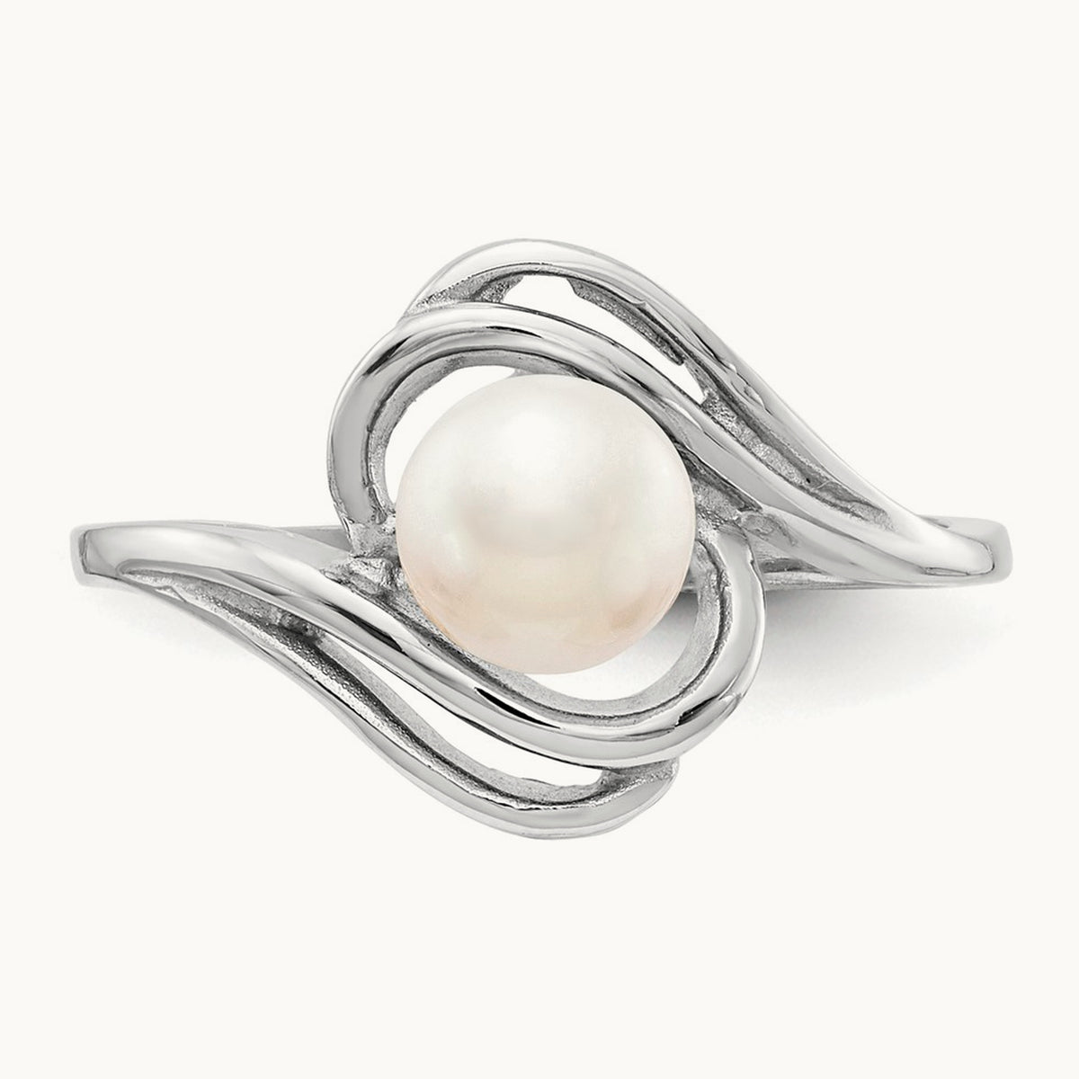 FW Cultured Pearl Ring, 5.5mm, 14K White Gold