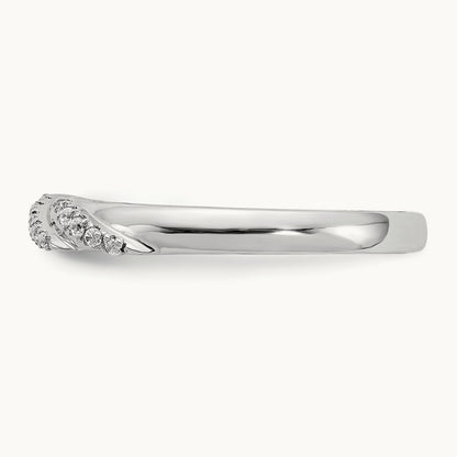Complete Diamond Trio Ladies Wedding Band, 14K White Gold