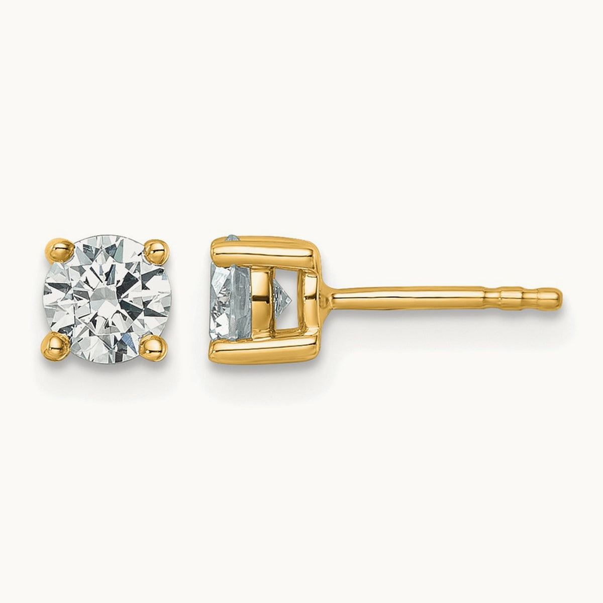 Round Heavyweight Stud Earrings, 0.10-7.00 ct tw Lab-Grown Diamond — 7/8 ct, 14K Yellow Gold