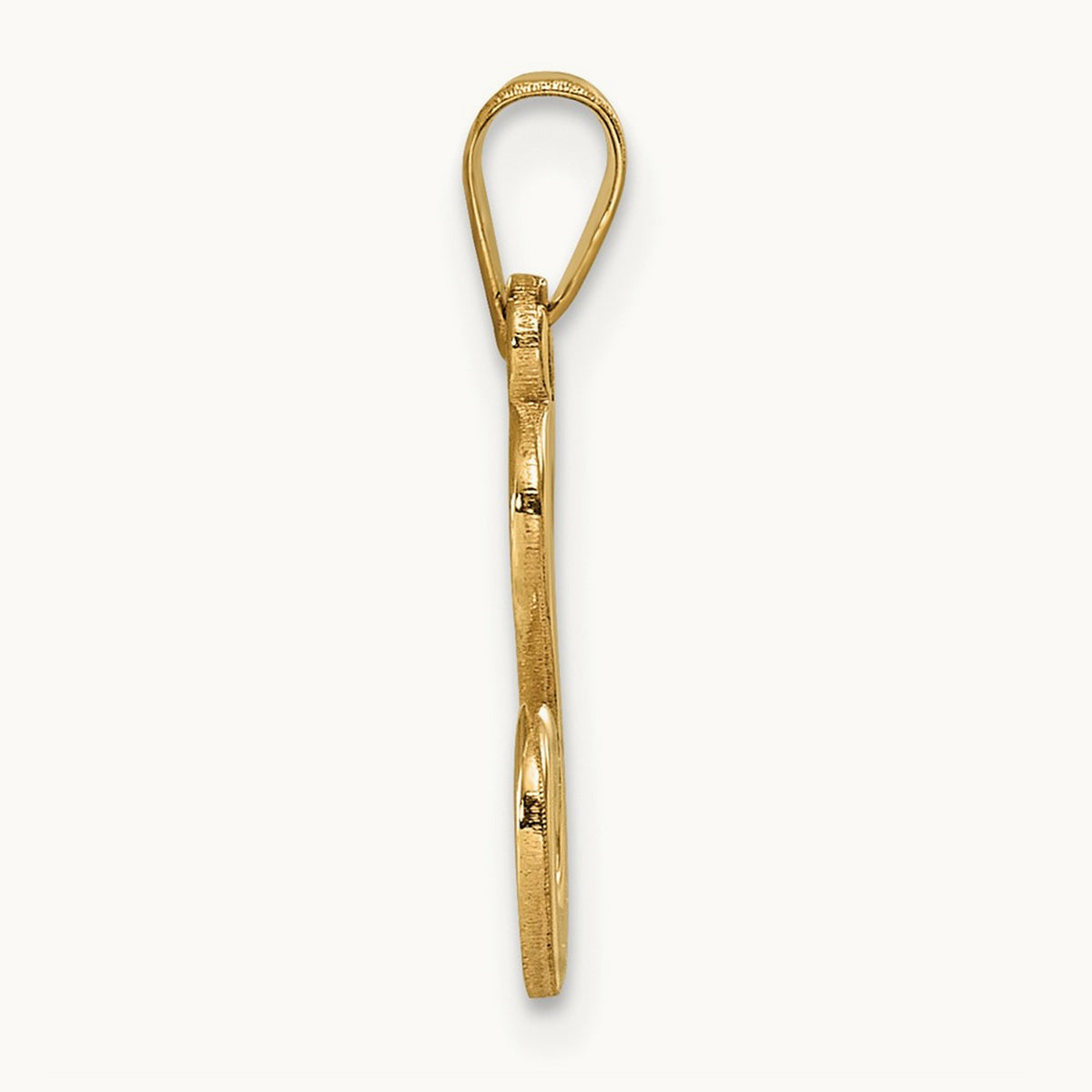 Script Letter S Initial Pendant, 14K Yellow Gold