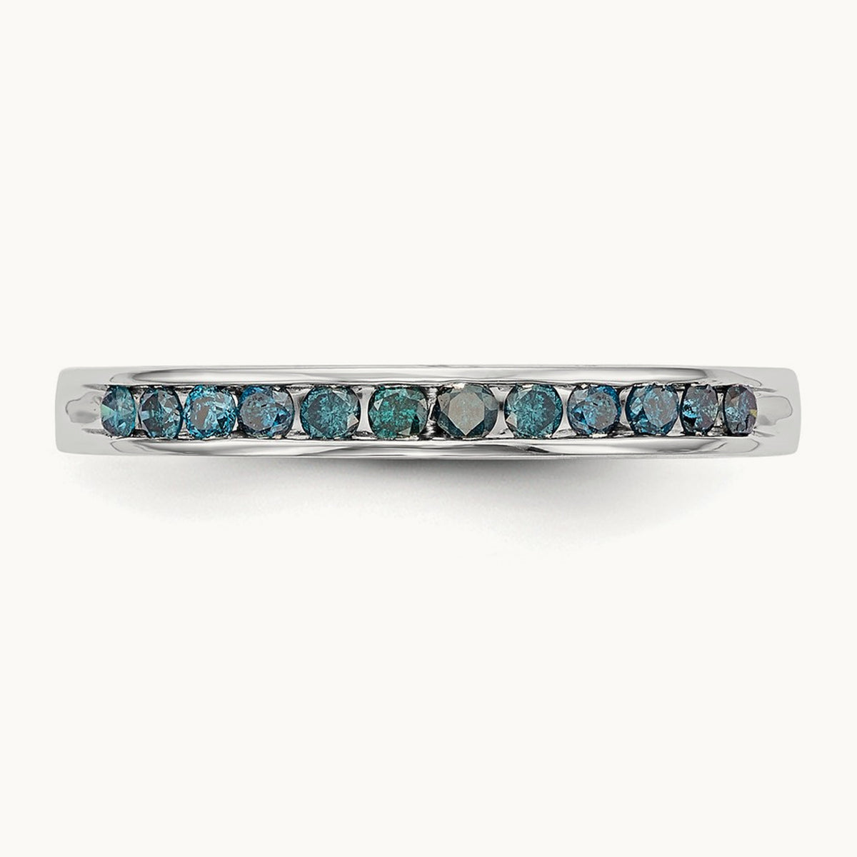 Blue Diamond Band, 14K White Gold