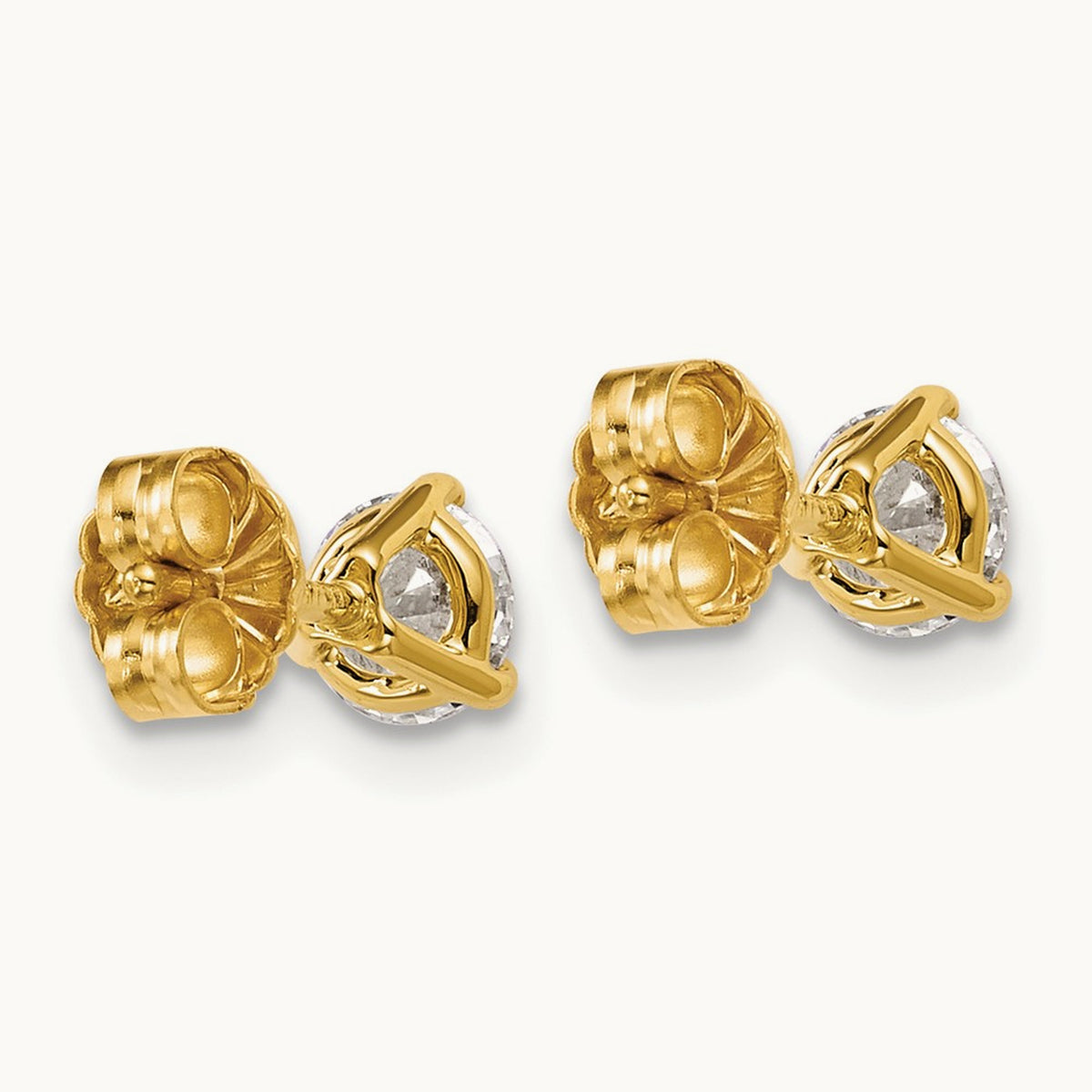 Round Stud Earrings, 0.10-6.00 ct tw Lab-Grown Diamond — 5/8 ct, 14K Yellow Gold