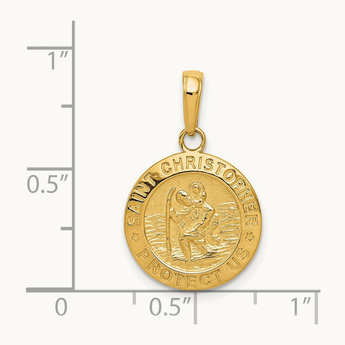 Saint Christopher Medal Charm, 14K