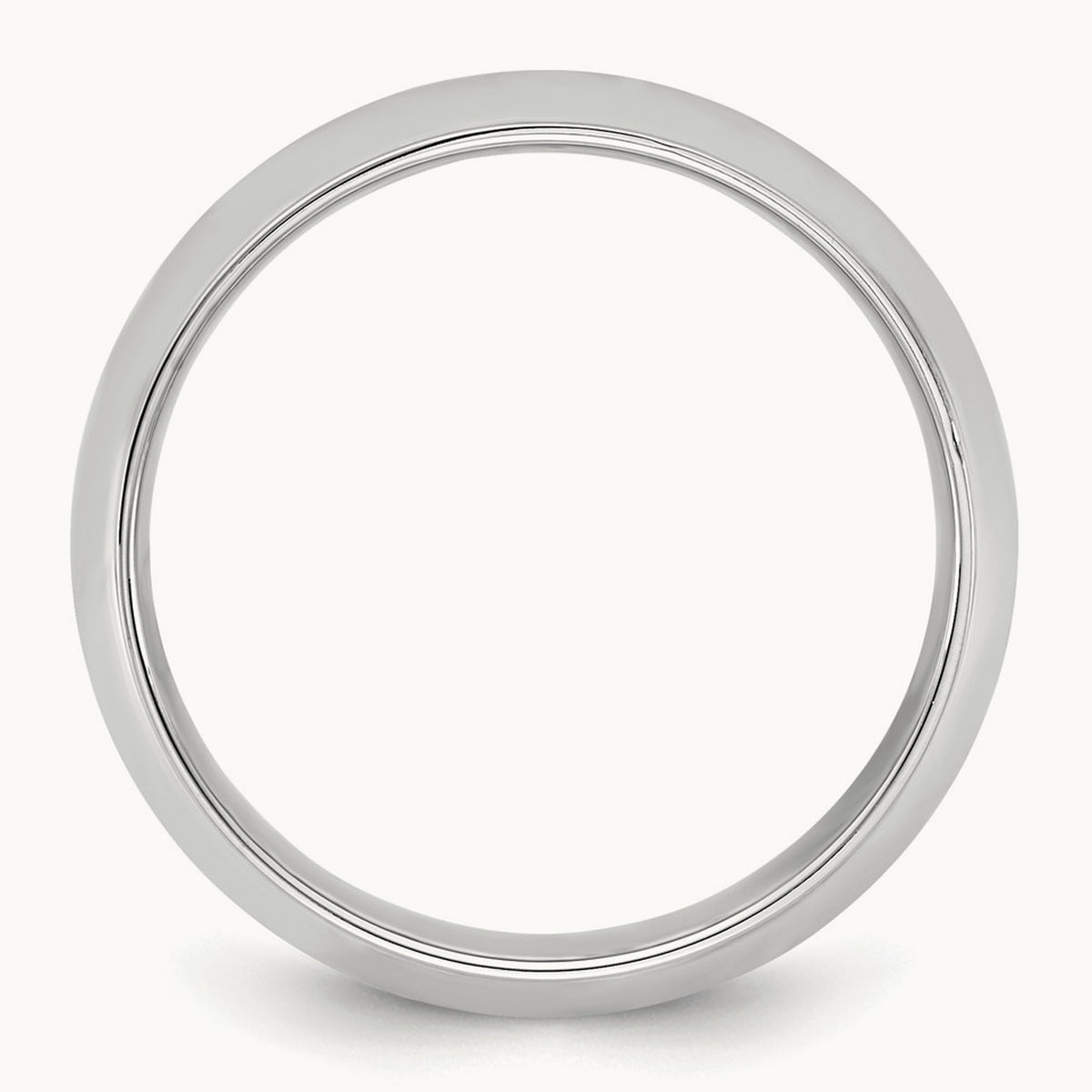 Half Round with Edge Band, 7mm, 10K White Gold