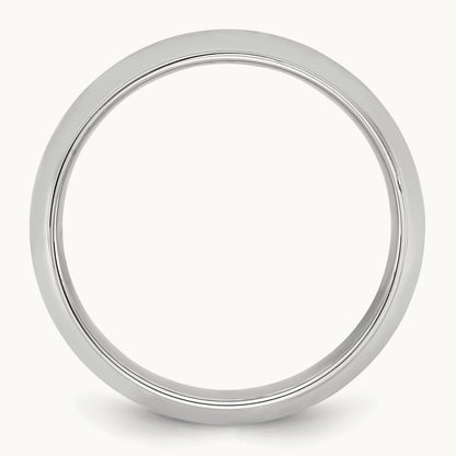 Half Round with Edge Band, 7mm, 10K White Gold