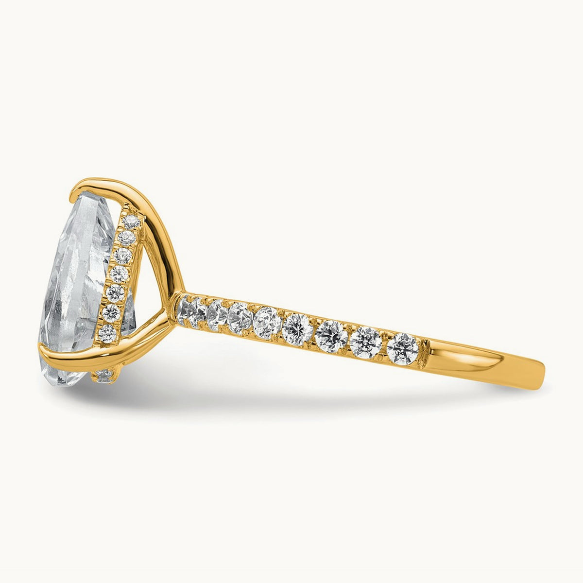 Pear Solitaire Engagement Ring, 1.25-4.75 ct tw Lab-Grown Diamond — 2 5/8 ct, 14K Yellow Gold
