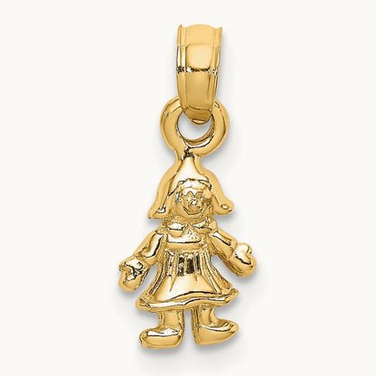 3-D MINI DOLL Charm, 14K