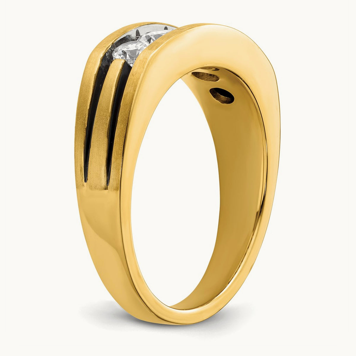 With Black Rhodium Men's Ring, 1.00 ct tw Lab-Grown Diamond
